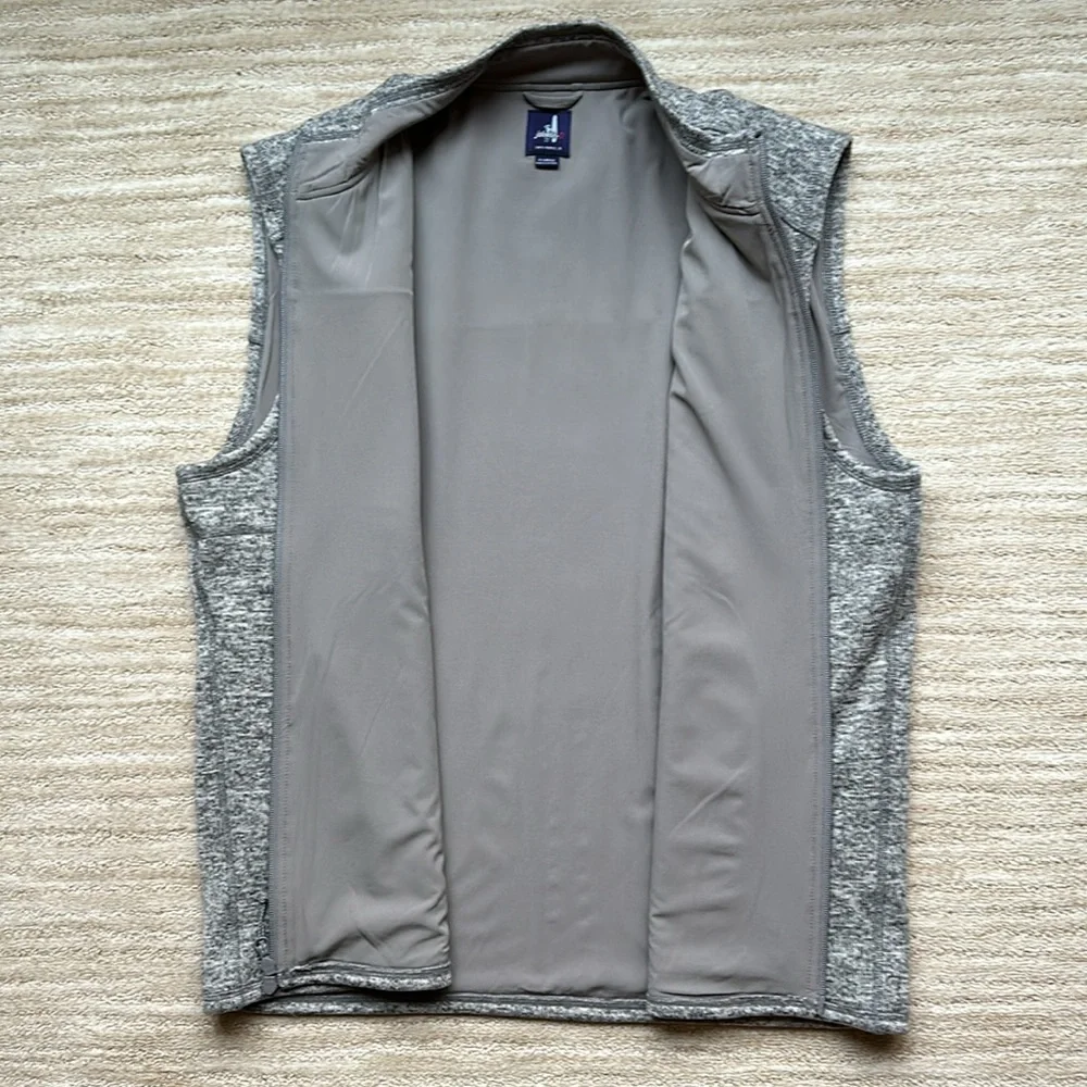 EUC Johnnie-O Wes Full Zip Fleece Vest Light Gray Size XL